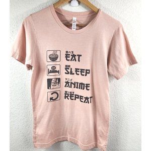 Eat Sleep Anime Repeat Women's Pink Anime T-Shirt Small S